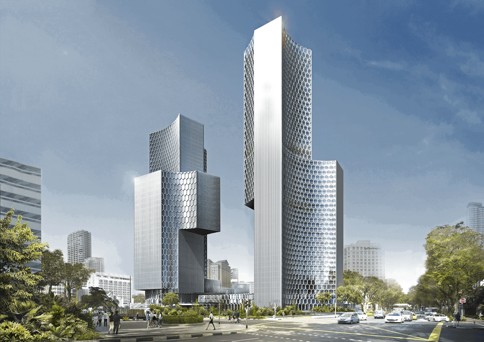 Modern blue architecture facade